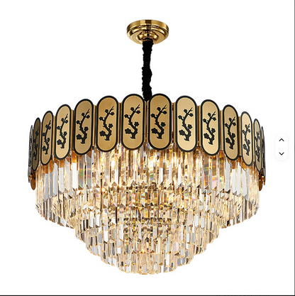 Luxury Large Gold Round Led Lights Home Hotel Decor Crystal Room Hanging Led Chandelier