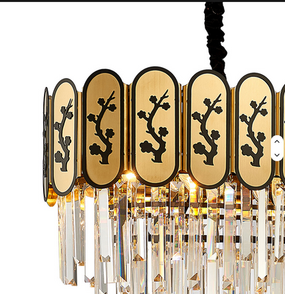 Luxury Large Gold Round Led Lights Home Hotel Decor Crystal Room Hanging Led Chandelier