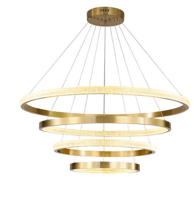 Golden LED Chandeliers 4 Ring Collection