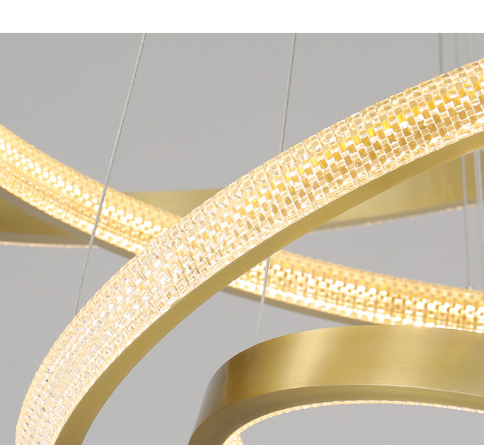 Golden LED Chandeliers 4 Ring Collection