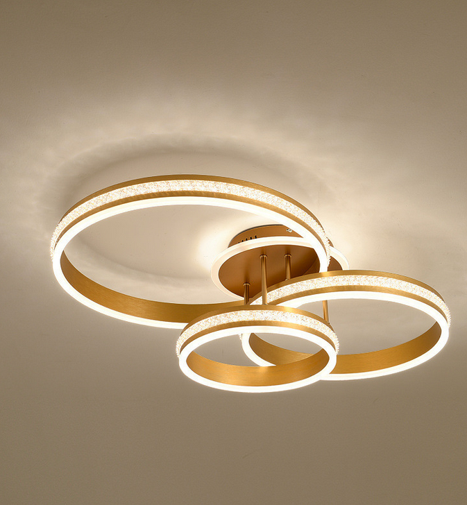 New Design Acrylic Modern 3-Heads Iron LED Ceiling Lamp Threre Colors for Living Room Bedroom Showroom Room Dining Room