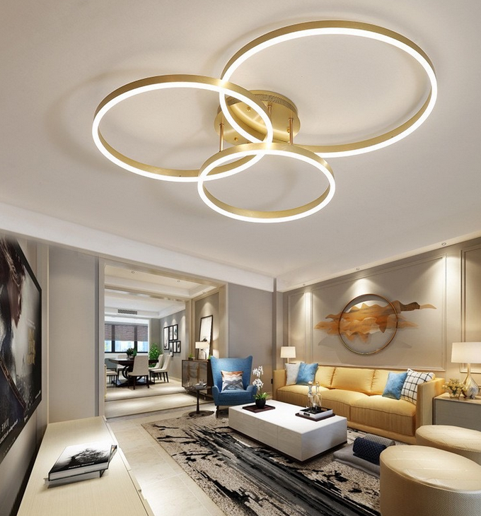 New Design Acrylic Modern 3-Heads Iron LED Ceiling Lamp Threre Colors for Living Room Bedroom Showroom Room Dining Room (Copy)