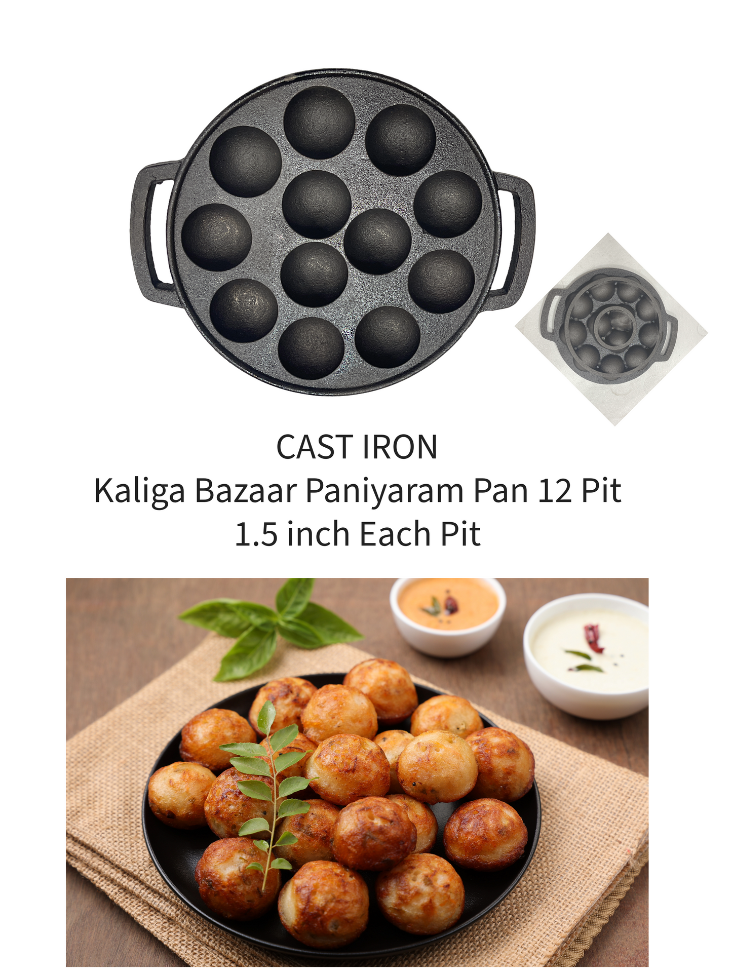 Iron Gunta Pongal Pan Panniyaram Pan