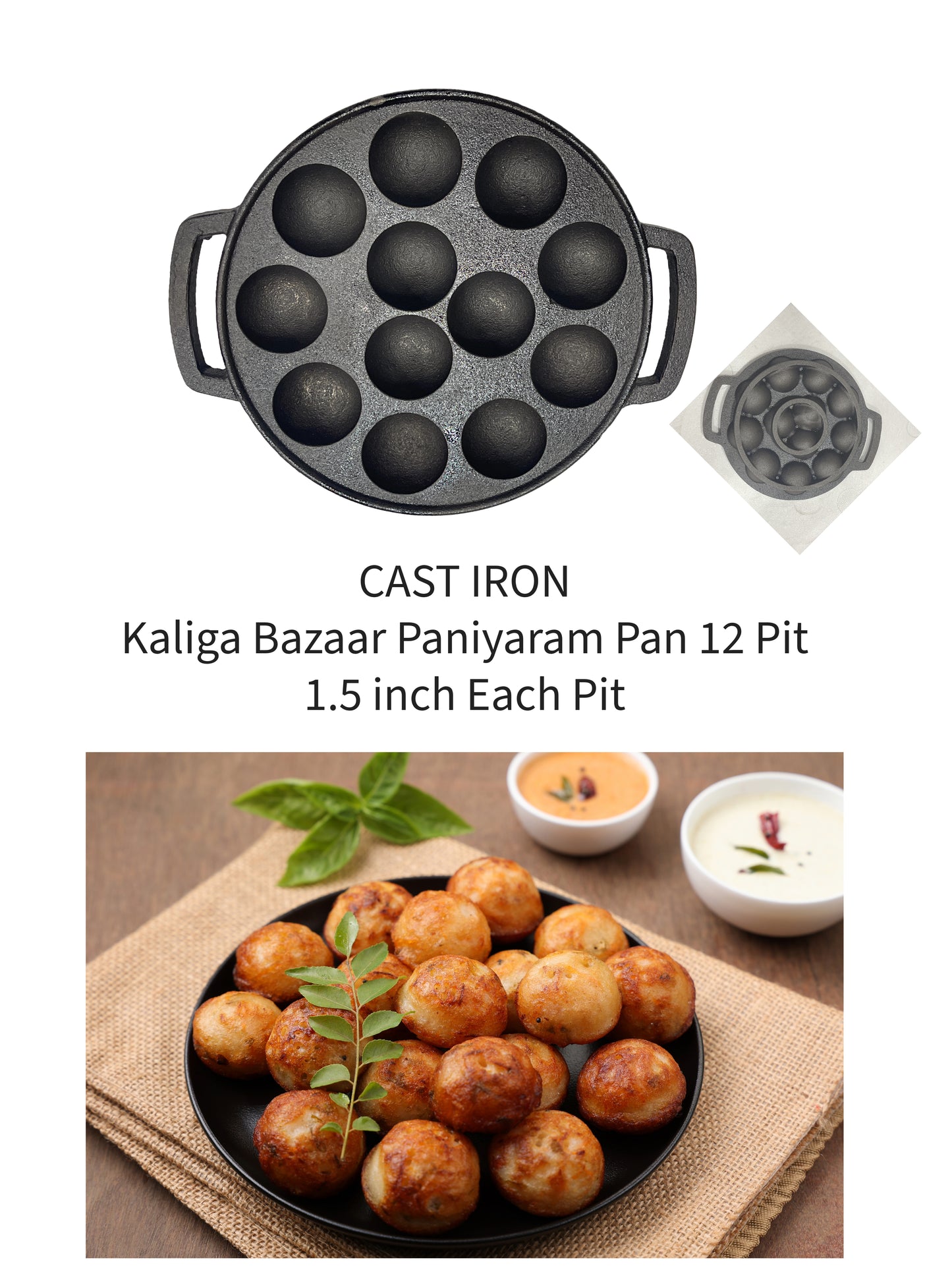 Iron Gunta Pongal Pan Panniyaram Pan