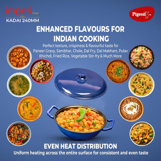 Pigeon Imperi Luxe Cast Iron Kadai 200 W.L