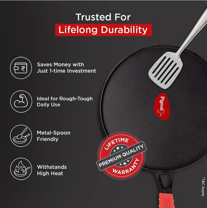 Pigeon Imperi Cast Iron Long Handle Tawa 280
