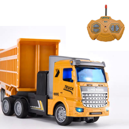 1：48 Scale four function light remote control dump engineering trailer Ride on Truck Yellow