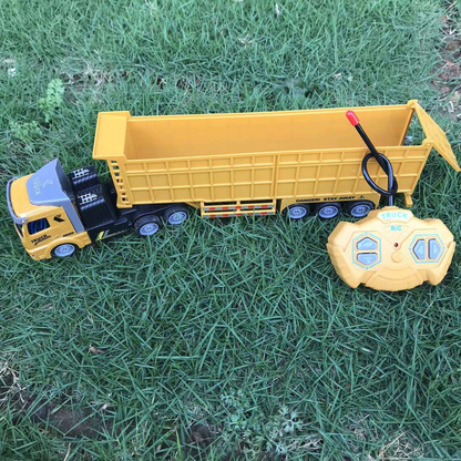 1：48 Scale four function light remote control dump engineering trailer Ride on Truck Yellow