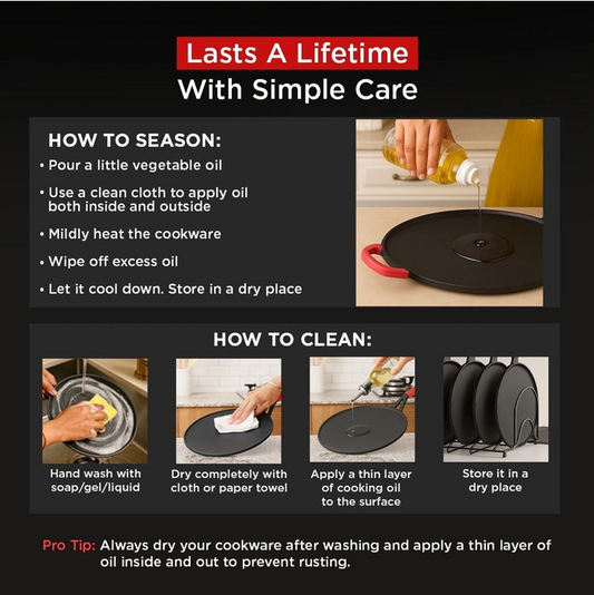 Pigeon Imperi Cast Iron Dosa Tawa 300