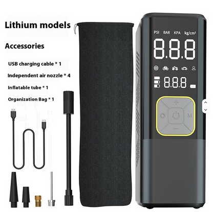 150 PSI Tire Inflator Portable Air Compressor, 6X Faster Air Pump for Car Tires with Digital Pressure Gauge, 12V DC Adapter, LED Light, Portable Tire Inflator for Car, Motorcycle, Bike, Balls