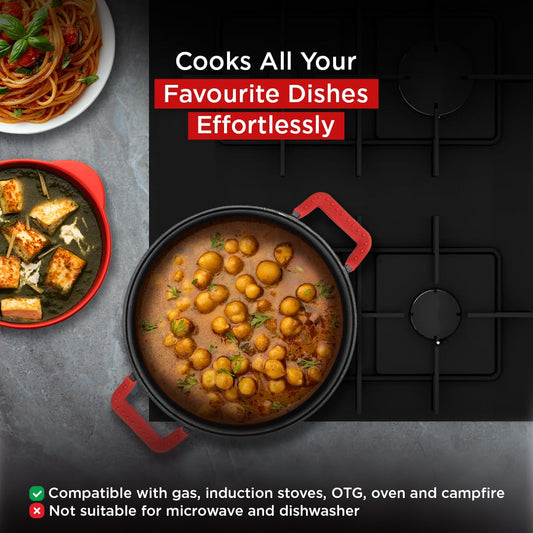 Pigeon Imperi Cast Iron Kadai With Lid 200