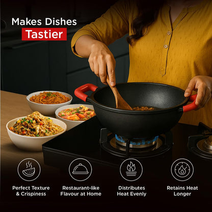 Pigeon Imperi Cast Iron Kadai With Lid 260