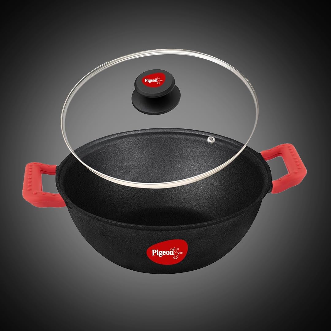 Pigeon Imperi Cast Iron Kadai With Lid 260