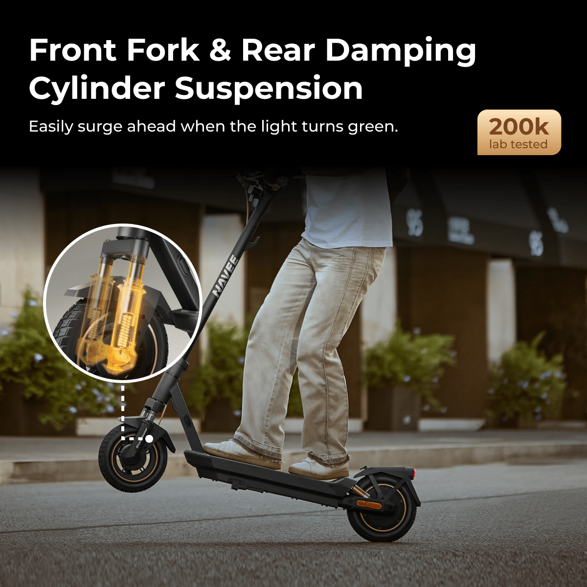 NAVEE GT3 Dual Spring Shock Absorbers E-scooter 350 W 49Km