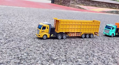 1：48 Scale four function light remote control dump engineering trailer Ride on Truck Yellow