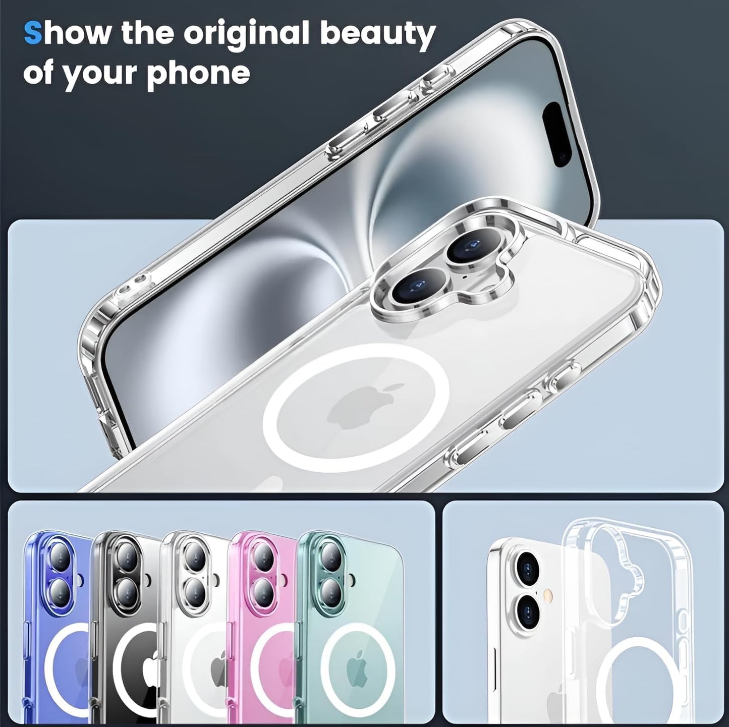 Iphone Case Clear with Wireless Charging for iPhone 16 16 Air 16 Pro 16 ProMax Compatible Pikcup Price